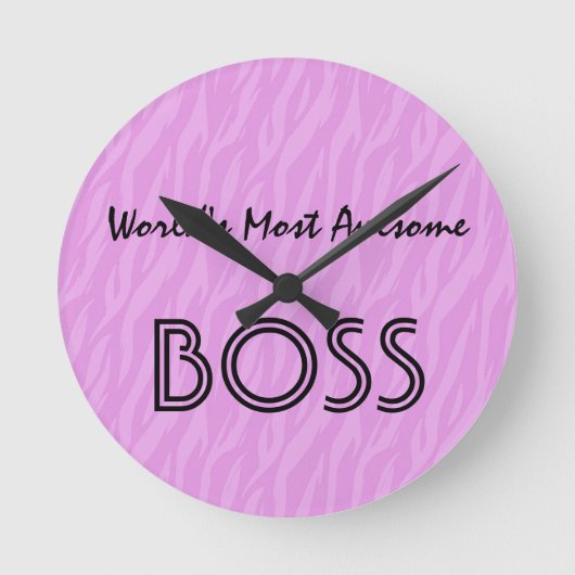 Pink Zebra Print World ist das Phantastischste BOS Runde Wanduhr (Vorderseite)