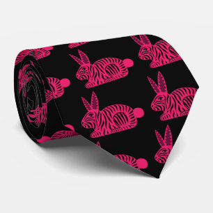 Pink Zebra Rabbit Krawatte