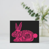 Pink Zebra Rabbit Postkarte (Stehend Vorderseite)