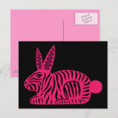 Pink Zebra Rabbit Postkarte (Vorne/Hinten)
