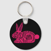 Pink Zebra Rabbit Schlüsselanhänger (Vorderseite)