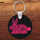 Pink Zebra Rabbit Schlüsselanhänger (Vorderseite)