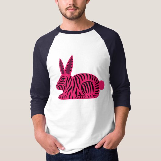 Pink Zebra Rabbit T-Shirt (Vorderseite)