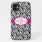 Pink Zebra Ribbon Case-Mate iPhone Hülle (Rückseite)