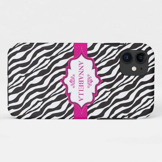 Pink Zebra Ribbon Case-Mate iPhone Hülle (Rückseite (Horizontal))