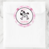 Pink Zebra Round Gevor Sticker (Tasche)