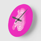 Pink Zebra Runde Wanduhr (Winkel)