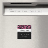 Pink Zebra Save the Date Wedding V05 Magnet (In Situ (Geschirrspüler))