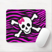 Pink Zebra Skull Mousepad (Mit Mouse)