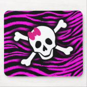 Pink Zebra Skull Mousepad (Vorne)