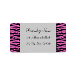 Pink Zebra Streifen Labels Adressaufkleber