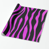 Pink Zebra Streifen Wrapping Paper Geschenkpapier (Ungerollt)