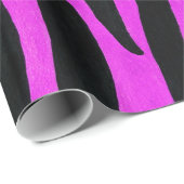 Pink Zebra Streifen Wrapping Paper Geschenkpapier (Rolleneckpunkt)