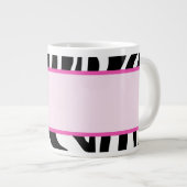 Pink Zebra Stripe 20oz Jumbo Kaffee Tasse (Vorderseite Rechts)