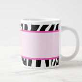 Pink Zebra Stripe 20oz Jumbo Kaffee Tasse (Rechts)