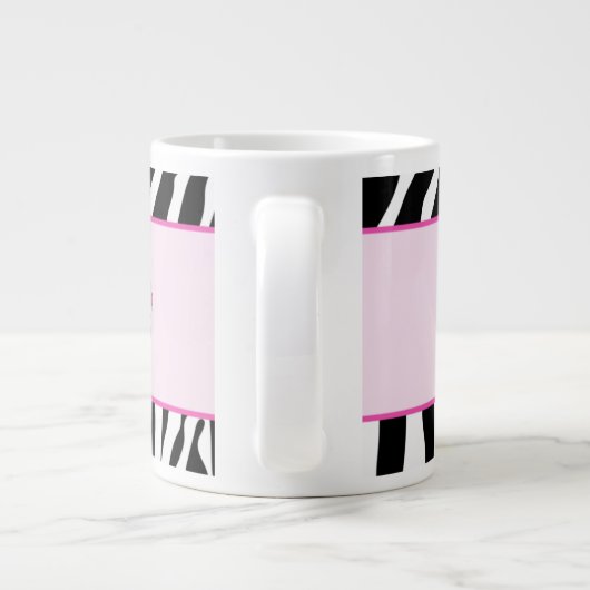 Pink Zebra Stripe 20oz Jumbo Tasse mit Zebra (Rückseite)