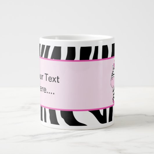 Pink Zebra Stripe 20oz Jumbo Tasse mit Zebra (Vorderseite)