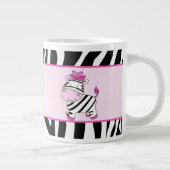Pink Zebra Stripe 20oz Jumbo Tasse mit Zebra (Rechts)