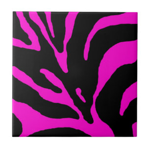 Pink Zebra Stripe Animal Print Fliese