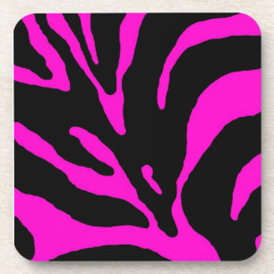 Pink Zebra Stripe Animal Print Getränkeuntersetzer