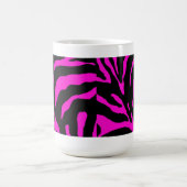 Pink Zebra Stripe Animal Print Kaffeetasse (Mittel)