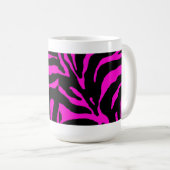 Pink Zebra Stripe Animal Print Kaffeetasse (VorderseiteRechts)