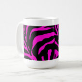 Pink Zebra Stripe Animal Print Kaffeetasse (Vorderseite Links)