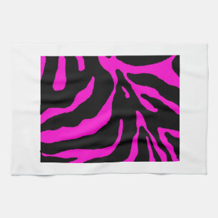 Pink Zebra Stripe Animal Print Küchentuch