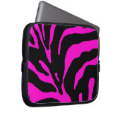Pink Zebra Stripe Animal Print Laptopschutzhülle (Vorne Rechts)