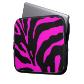Pink Zebra Stripe Animal Print Laptopschutzhülle (Vorderseite Links)