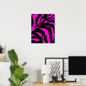 Pink Zebra Stripe Animal Print Poster (Heimbüro)