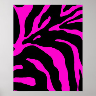 Pink Zebra Stripe Animal Print Poster