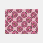 Pink Zebra Stripe Donut Doughnut Frühstück Küche Fleecedecke (Vorderseite (Horizontal))