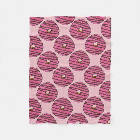 Pink Zebra Stripe Donut Doughnut Frühstück Küche Fleecedecke (Vorderseite)