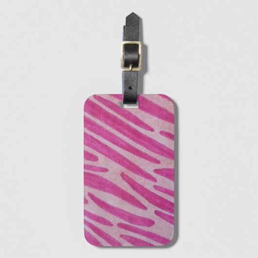 Pink zebra stripes gepäckanhänger (Vorderseite Vertikal)