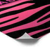 Pink Zebra und Polka Dots Poster (Ecke)