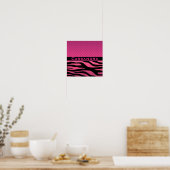 Pink Zebra und Polka Dots Poster (Küche)