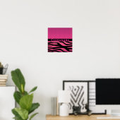 Pink Zebra und Polka Dots Poster (Heimbüro)