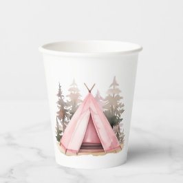 Pink Zelt Camping Cup Pappbecher