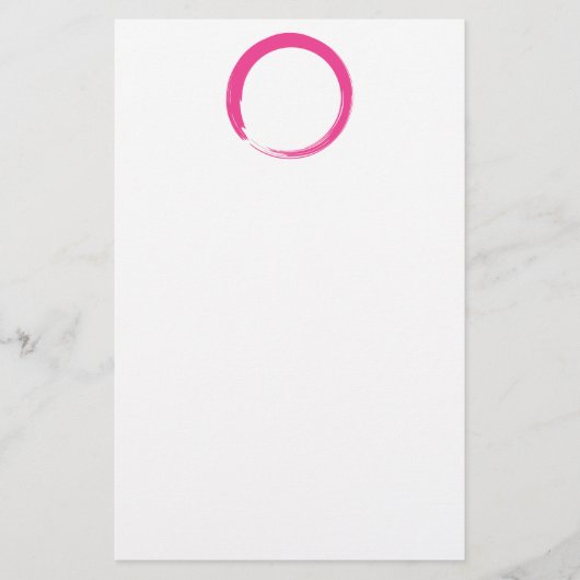 Pink Zen Symbol / Enso Circle Briefpapier (Vorderseite)