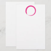 Pink Zen Symbol / Enso Circle Briefpapier (Vorne/Hinten)