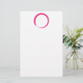 Pink Zen Symbol / Enso Circle Briefpapier (Stehend Vorderseite)