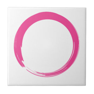 Pink Zen Symbol / Enso Circle Fliese