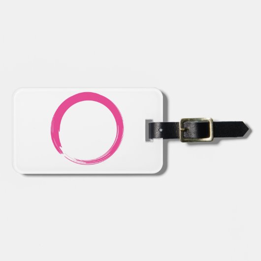 Pink Zen Symbol / Enso Circle Gepäckanhänger (Vorderseite horizontal)