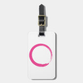 Pink Zen Symbol / Enso Circle Gepäckanhänger (Vorderseite vertikal)