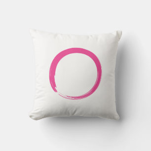Pink Zen Symbol / Enso Circle Kissen