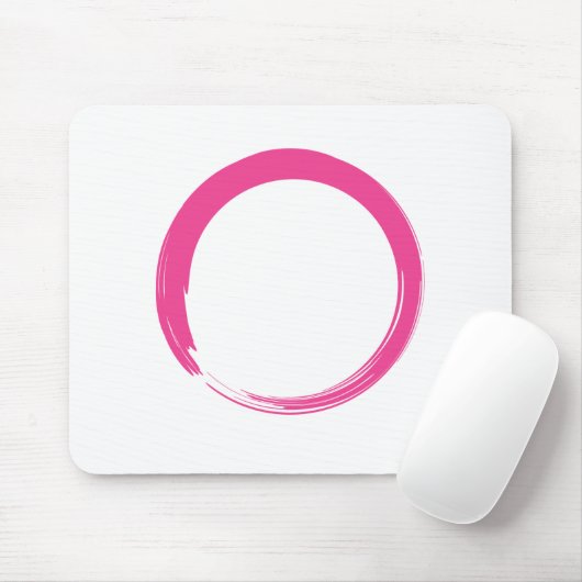 Pink Zen Symbol / Enso Circle Mousepad (Mit Mouse)