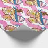 Pink Zickzack Baby Carriage Pattern Geschenkpapier (Ecke)
