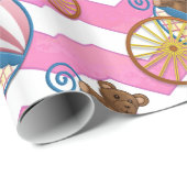 Pink Zickzack Baby Carriage Pattern Geschenkpapier (Rolleneckpunkt)