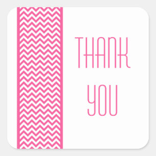 Pink Zickzack Border Danke Stickers